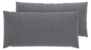 Livarno® Mušelínový potah na polštář pro spánek na boku, 40 x 80 cm, 2 kusy (šedá) (100408827004)