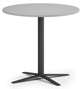 Konferenční stolek AURA, průměr 80 cm, černá podnož, šedá