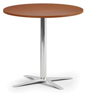 Konferenční stolek AURA, průměr 80 cm, chrom podnož, třešeň