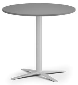 Konferenční stolek AURA, průměr 60 cm, bílá podnož, grafit