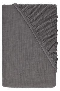 Livarno® Mušelínové napínací prostěradlo, 140-160 x 200 cm (šedá) (100409305005)