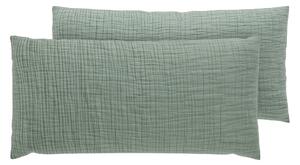 Livarno® Mušelínový potah na polštář pro spánek na boku, 40 x 80 cm, 2 kusy (zelená) (100408827001)