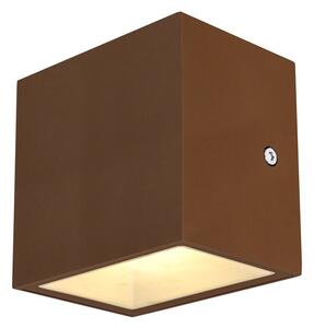 SLV 1002034 Sitra Cube Up/Down, venkovní nástěnné svítidlo, LED 10W 3000K, rezavé, výška 11cm, IP44