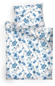 Povlak na polštář flanel Kvítí modré na bílém. Modré květinky na bílém podkladu. Rozměr povlaku je 40x40 cm