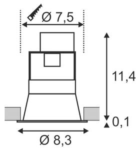 SLV 112910 Horn GU10, zápustná bodovka do podhledu, 1x50W, 230V, černá, prům. 8,3cm