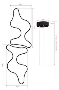 LED Lustr na lanku DUPLE ARTISAN LED/80W/230V 6500K černá