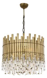 Lustr na řetězu CRYSTALLINE 6xE27/40W/230V pr. 40 cm mosaz