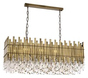 Lustr na řetězu CRYSTALLINE 8xE27/40W/230V mosaz