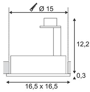 SLV 113541 New Tria 150, bílá zápustná bodovka, 1x75W GU10 ES111, 16,5x16,5cm