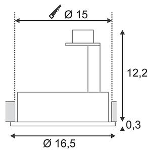 SLV 113540 New Tria 150, bílá zápustná bodovka, 1x75W GU10 ES111, prům. 16,5cm