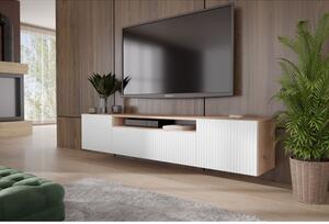 Závěsný televizní stolek RTV Remo 200 cm Bílá - Dub artisan