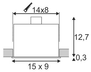 SLV 115521 Kadux, zápustná bodovka v hranatém tvaru, 2x50W, bílá, 15x9cm
