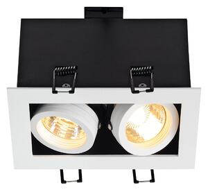 SLV 115521 Kadux, zápustná bodovka v hranatém tvaru, 2x50W, bílá, 15x9cm