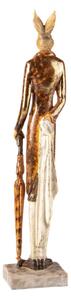 Dekorativní soška králíka s deštníkem – 11x9x51 cm
