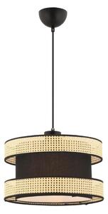 Lustr na lanku HALO 1xE27/60W/230V černá/béžová