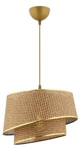 Lustr na lanku BARETTE 1xE27/60W/230V hnědá/zlatá