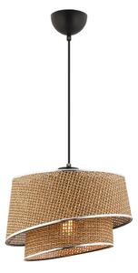 Lustr na lanku BARETTE 1xE27/60W/230V hnědá/lesklý chrom