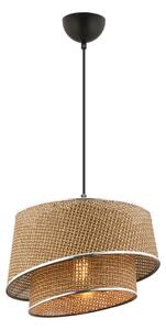 Lustr na lanku BARETTE 1xE27/60W/230V hnědá/lesklý chrom