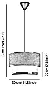 Lustr na lanku ECHO 1xE27/60W/230V černá/šedá