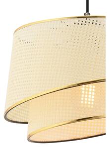 Lustr na lanku BARETTE 1xE27/60W/230V krémová/zlatá