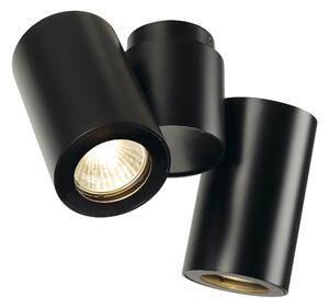 SLV 151830 Enola_B, černé spotové stropní svítidlo s nastavitelnými reflektory, 2x50W GU10, výška 14cm