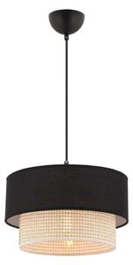 Lustr na lanku ECHO 1xE27/60W/230V černá/krémová
