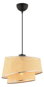 Lustr na lanku BARETTE 1xE27/60W/230V béžová/lesklý chrom