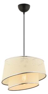 Lustr na lanku BARETTE 1xE27/60W/230V krémová/lesklý chrom