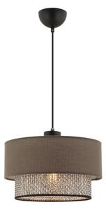 Lustr na lanku ECHO 1xE27/60W/230V hnědá/šedá