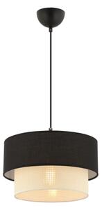 Lustr na lanku ECHO 1xE27/60W/230V černá/krémová