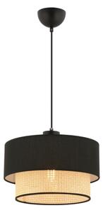 Lustr na lanku ECHO 1xE27/60W/230V černá/béžová