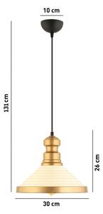 Lustr na lanku MONZA 1xE27/40W/230V pr. 30 cm krémová/zlatá