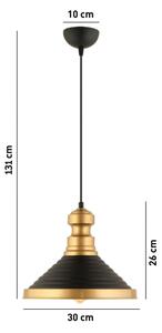 Lustr na lanku MONZA 1xE27/40W/230V pr. 30 cm černá/zlatá