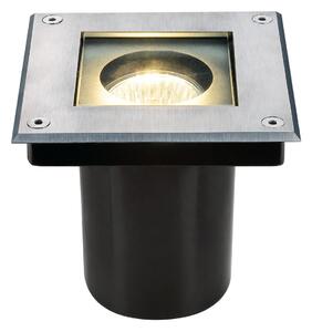 SLV 229374 Dasar 70 Square zápustné svítidlo do země 1xGU10 nerez, s nastavitelným směrem svícení, 13 x 13cm, IP67