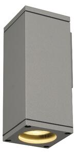 SLV 229524 Theo Wall, venkovní nástěnné svítidlo pro svícení dolu, 1x35W GU10, stříbrnošedá, výška 18cm, IP44
