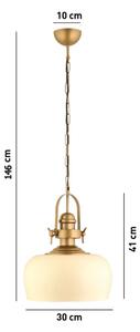 Lustr na lanku MONZA 1xE27/40W/230V pr. 30 cm krémová/bronzová