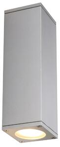 SLV 229532 Theo Up-Down Wall, venkovní nástěnné svítidlo pro svícení nahoru a dolu, 2x35W GU10, stříbrnošedá, výška 22,5cm, IP44