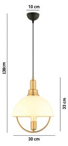 Lustr na lanku MONZA 1xE27/40W/230V pr. 30 cm krémová/zlatá