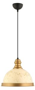 Lustr na lanku MONZA 1xE27/40W/230V pr. 29 cm krémová/bronzová
