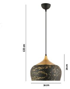 Lustr na lanku MONZA 1xE27/40W/230V pr. 30 cm černá/bronzová