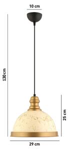 Lustr na lanku MONZA 1xE27/40W/230V pr. 29 cm krémová/bronzová