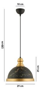 Lustr na lanku MONZA 1xE27/40W/230V pr. 29 cm černá/bronzová