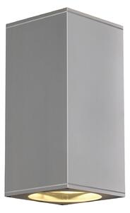 SLV 229574 Theo Big Up-Down Wall, venkovní nástěnné svítidlo, 2x75W GU10 ES111, stříbrnošedá, výška 27cm, IP44