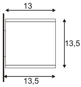 SLV 229564 Theo Big Single Wall, nástěnné venkovní svítidlo, 1x75W GU10 ES111, stříbrnošedá, výška 13,5cm, IP44