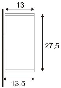 SLV 229574 Theo Big Up-Down Wall, venkovní nástěnné svítidlo, 2x75W GU10 ES111, stříbrnošedá, výška 27cm, IP44