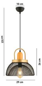 Lustr na lanku MONZA 1xE27/40W/230V pr. 29 cm černá/zlatá