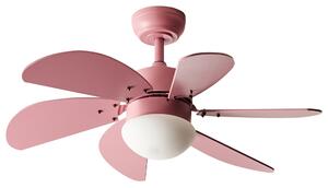 Stropní ventilátor se světlem LOGAR s dálkovým ovládáním LED Růžová