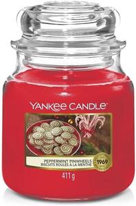 Yankee Candle vonná svíčka Classic ve skle střední Peppermint Pinwheels411 g
