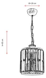 Lustr na řetězu CRYSTALLINE 1xE27/6W/230V bronzová