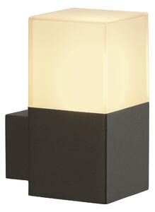 SLV 231205 Grafit, hranaté nástěnné svítidlo, 1x11W E27, antracit, výška 17cm, IP44